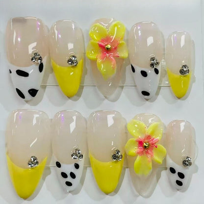 More to save up to 60% Green 3D Flower Press On Nails