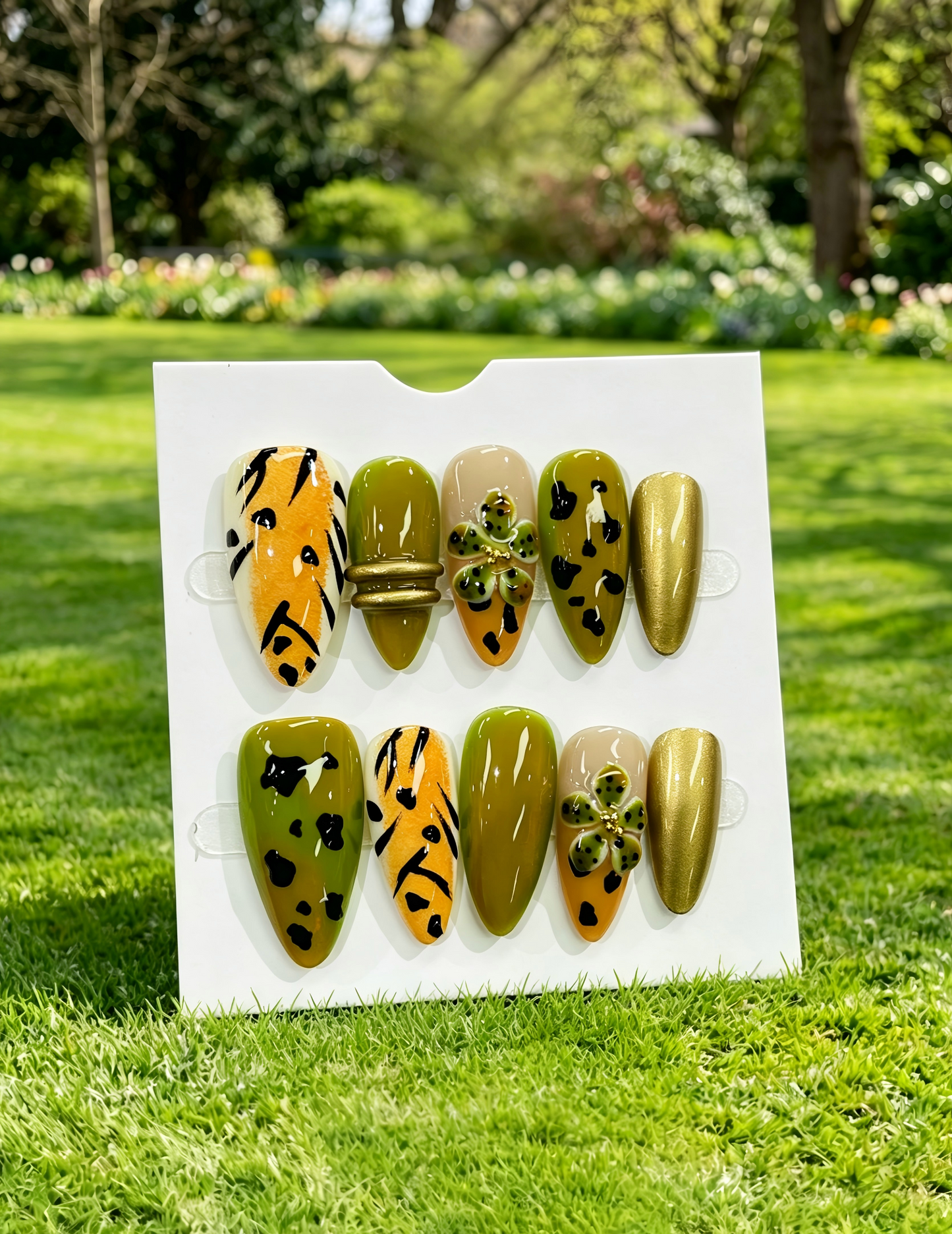 More to save up to 60% Autumn Leopard 3D Flower Press On Nails