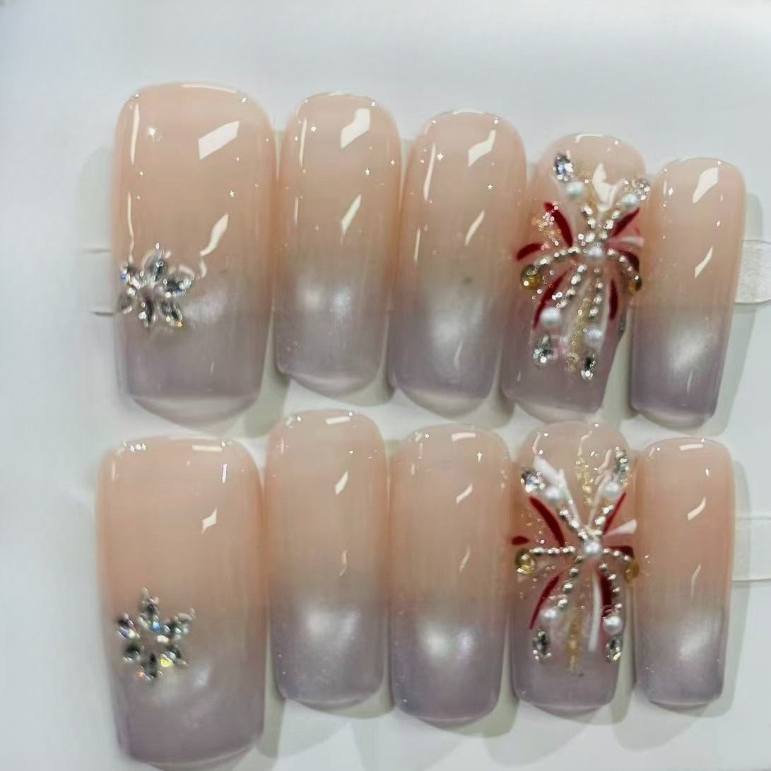 More to save up to 60% Gradient Ombre Rhinestone Press On Nails