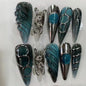 More to save up to 60% Dark Green 3D Bunny Long Fake Nails